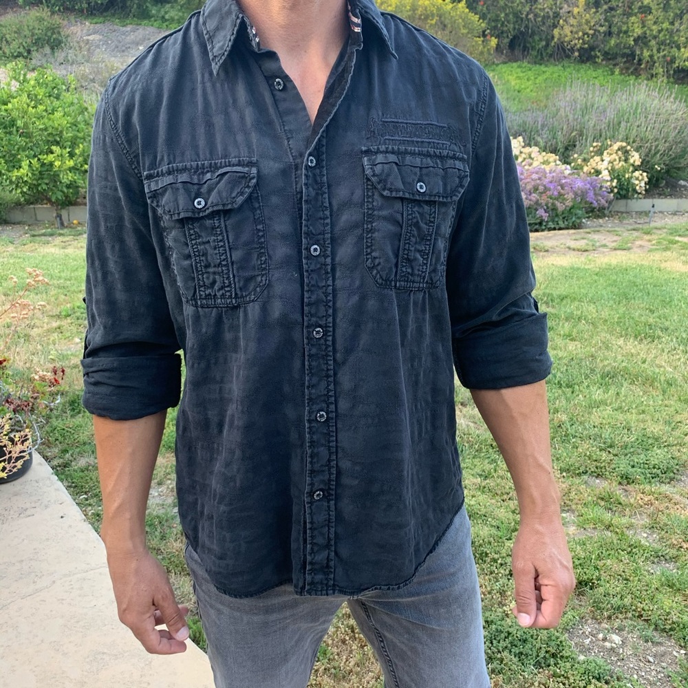 Affliction long sleeve button down shirt